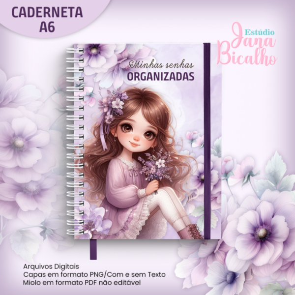 Caderneta A6 Login e Senha Coleção Florir - N4