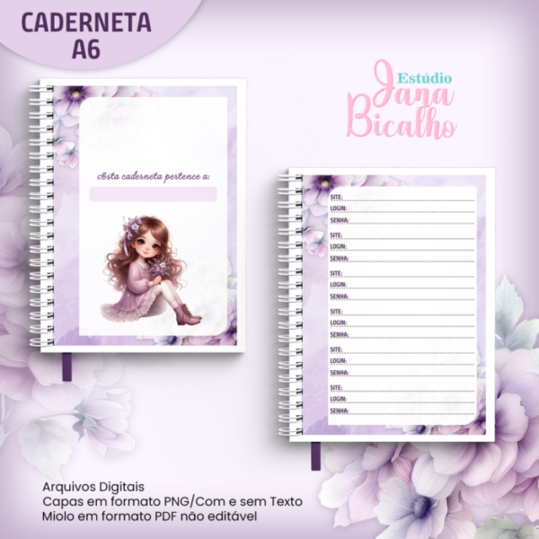 Caderneta A6 Login e Senha Coleção Florir - N4 - Imagem 2
