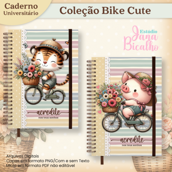 Caderno Universitário Coleção Bike Cute 18 em 1 - Image 2