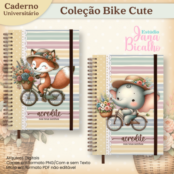 Caderno Universitário Coleção Bike Cute 18 em 1 - Image 3