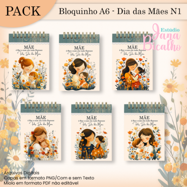 PACK Bloquinho A6 - Dia das Mães N1