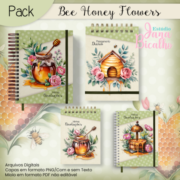 Pack Bee Honey Flowers