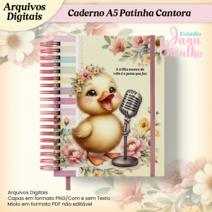 Caderno Pautado A5 Patinha Cantora