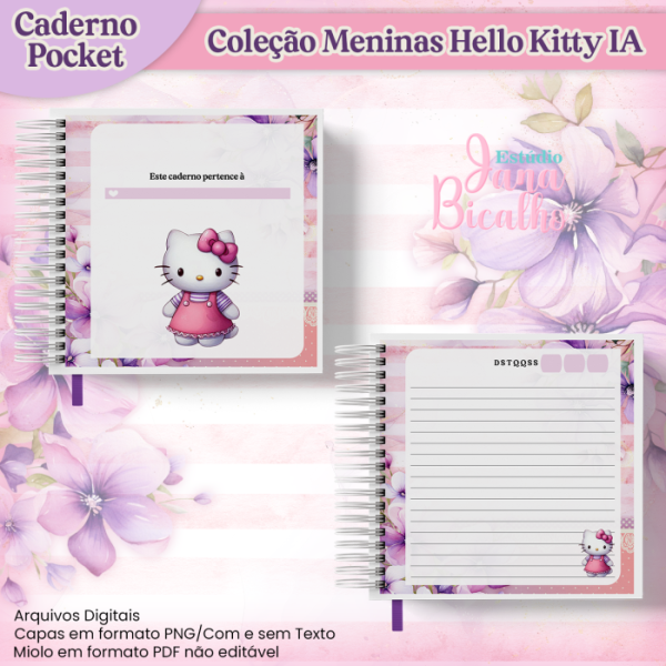 Caderno Pocket Coleção Meninas Hello Kitty IA - Image 2