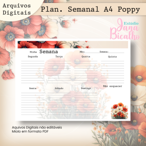 Planejamento Semanal A4 Poppy