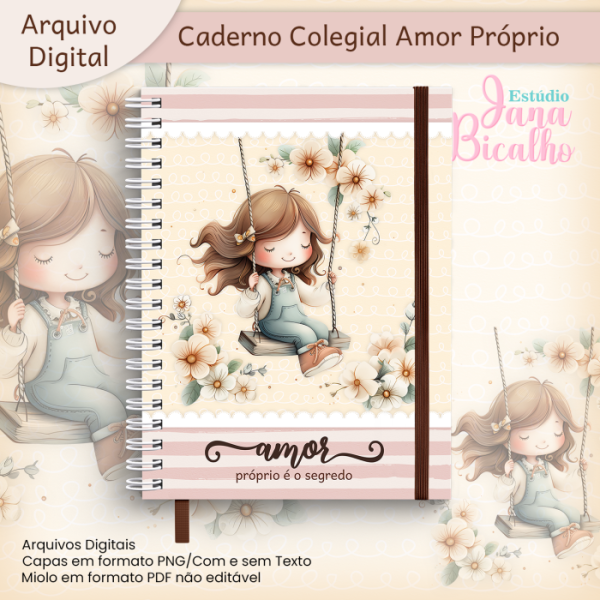 Caderno Colegial Coleção Amor Próprio