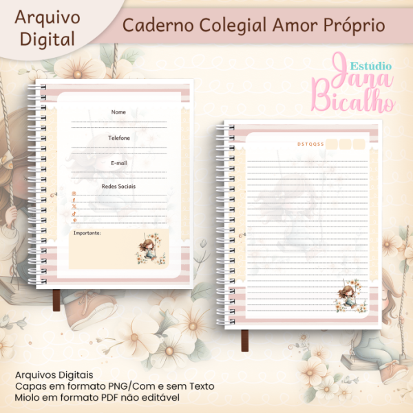 Caderno Colegial Coleção Amor Próprio - Imagem 2