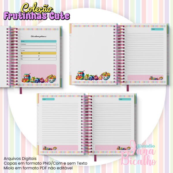 Caderno Pautado A5 Coleção Frutinhas Cute-N5 - Imagem 2