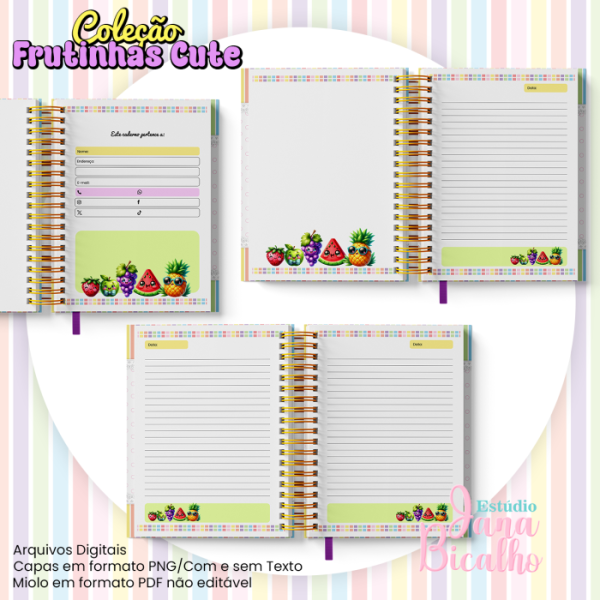 Caderno Pautado A5 Coleção Frutinhas Cute-N1 - Imagem 2