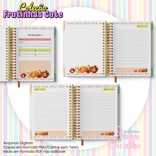 Caderno Pautado A5 Coleção Frutinhas Cute-N2 - Imagem 2