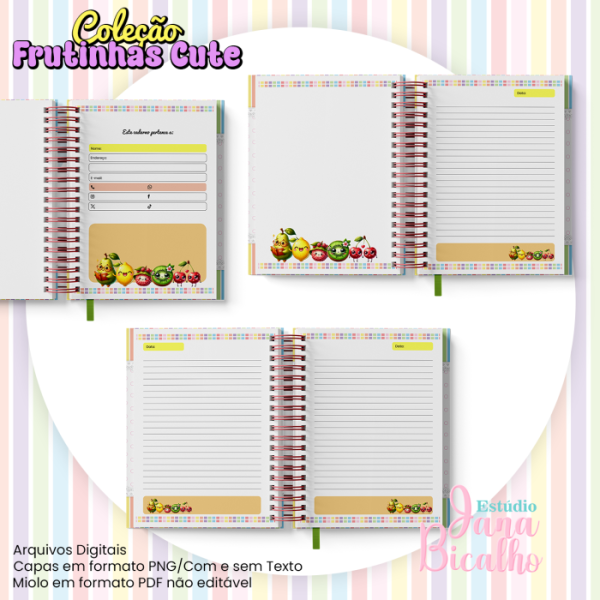Caderno Pautado A5 Coleção Frutinhas Cute-N3 - Imagem 2