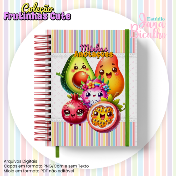 Caderno Pautado A5 Coleção Frutinhas Cute-N4