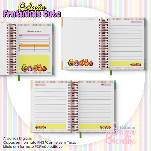 Caderno Pautado A5 Coleção Frutinhas Cute-N4 - Imagem 2
