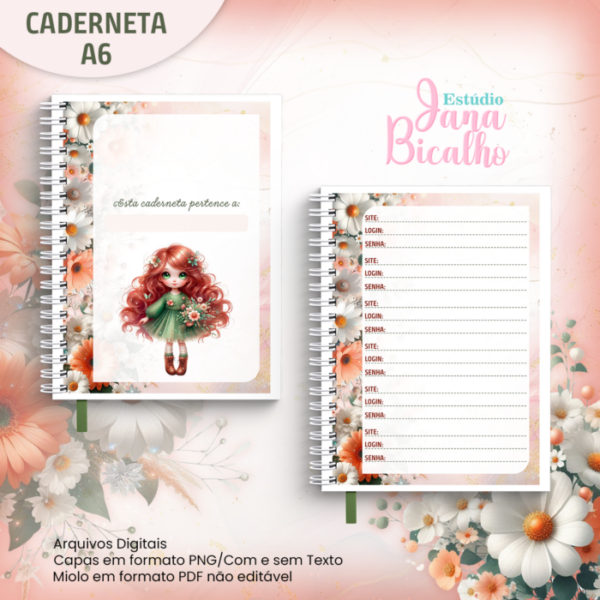 Caderneta A6 Login e Senha Coleção Florir - N5 - Image 2