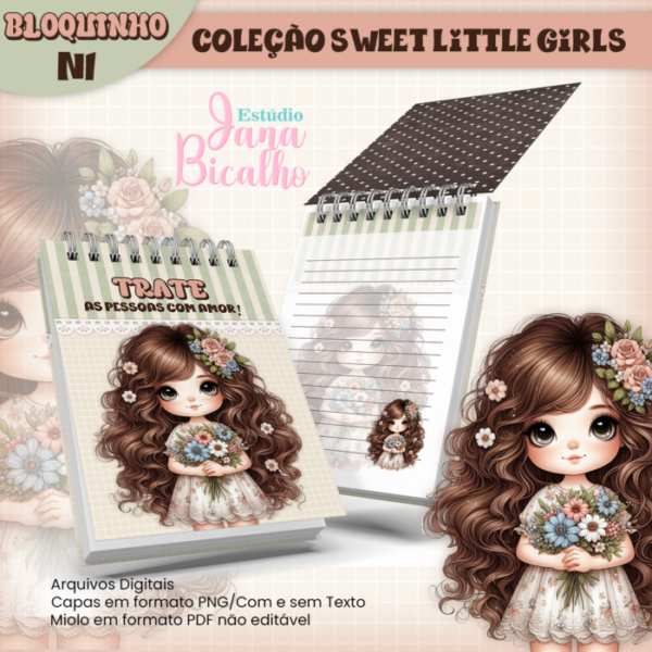 Bloquinho A6 Coleção Sweet Little Girls N1