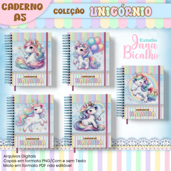 Caderno A5 Coleção Unicórnio