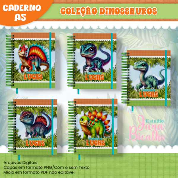 Caderno A5 Coleção Dinossauros - Image 2