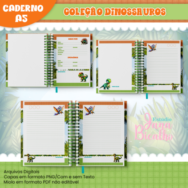 Caderno A5 Coleção Dinossauros - Image 3