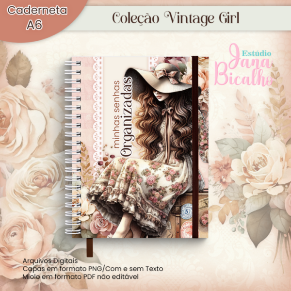 Caderneta A6 Login e Senha Coleção Vintage Girl