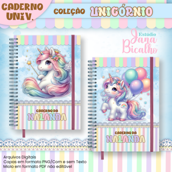 Caderno Universitário Coleção Unicórnio