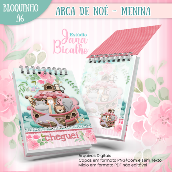 Bloquinho A6 Arca de Noé Menina