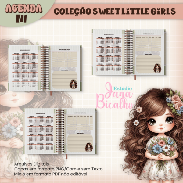 Agenda Escolar A5 Coleção Sweet Little Girls N1 - Image 4