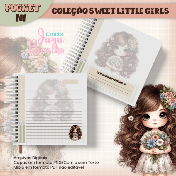 Caderno Pocket Coleção Sweet Little Girls N1 - Image 2