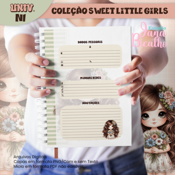 Caderno Universitário Coleção Sweet Little Girls N1 - Image 2