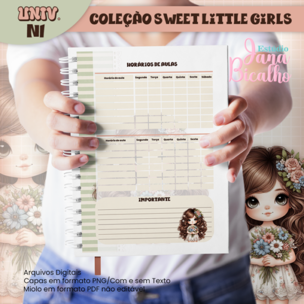 Caderno Universitário Coleção Sweet Little Girls N1 - Image 3