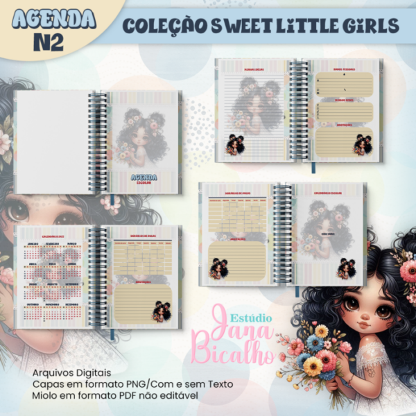 Agenda Escolar A5 Coleção Sweet Little Girls N2 - Image 2