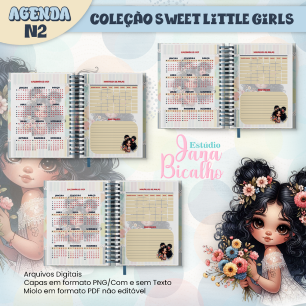 Agenda Escolar A5 Coleção Sweet Little Girls N2 - Image 4