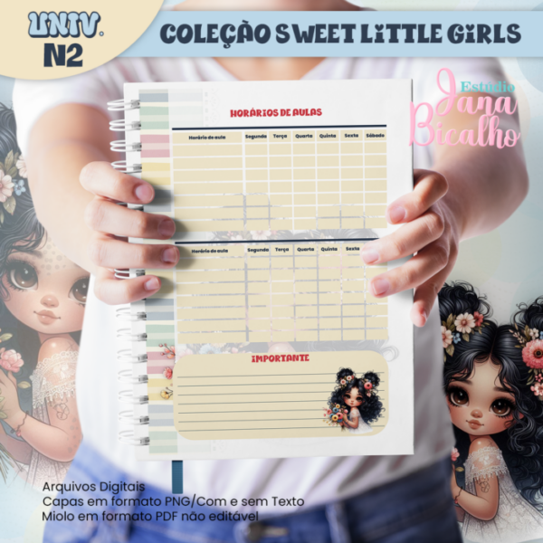 Caderno Universitário Coleção Sweet Little Girls N2 - Image 3