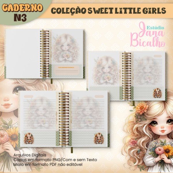 Caderno A5 Coleção Sweet Little Girls N3 - Image 2