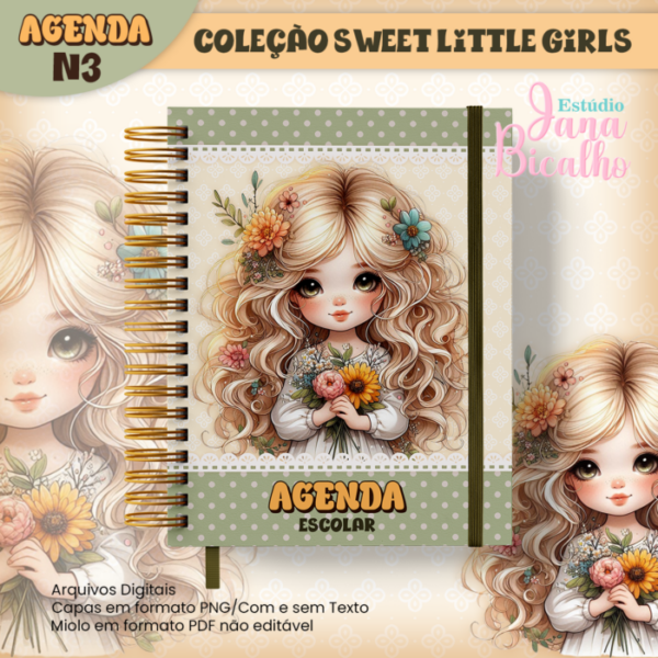 Agenda Escolar A5 Coleção Sweet Little Girls N3