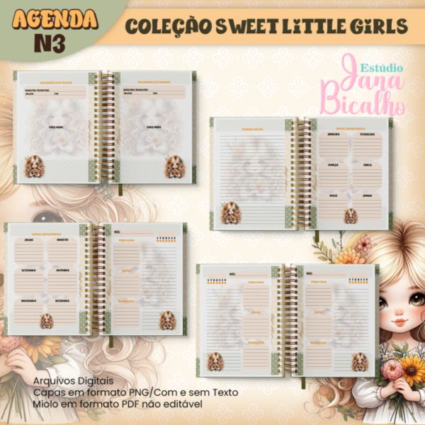 Agenda Escolar A5 Coleção Sweet Little Girls N3 - Image 3