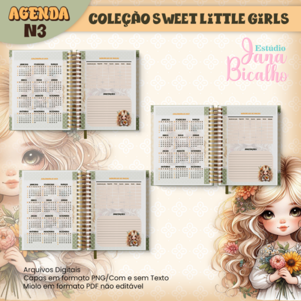 Agenda Escolar A5 Coleção Sweet Little Girls N3 - Image 4