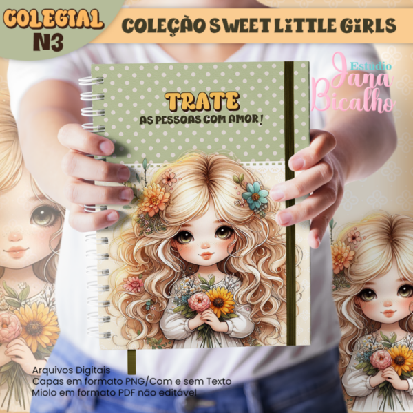 Caderno Colegial Coleção Sweet Little Girls N3