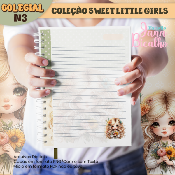 Caderno Colegial Coleção Sweet Little Girls N3 - Image 3