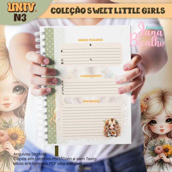 Caderno Universitário Coleção Sweet Little Girls N3 - Image 2