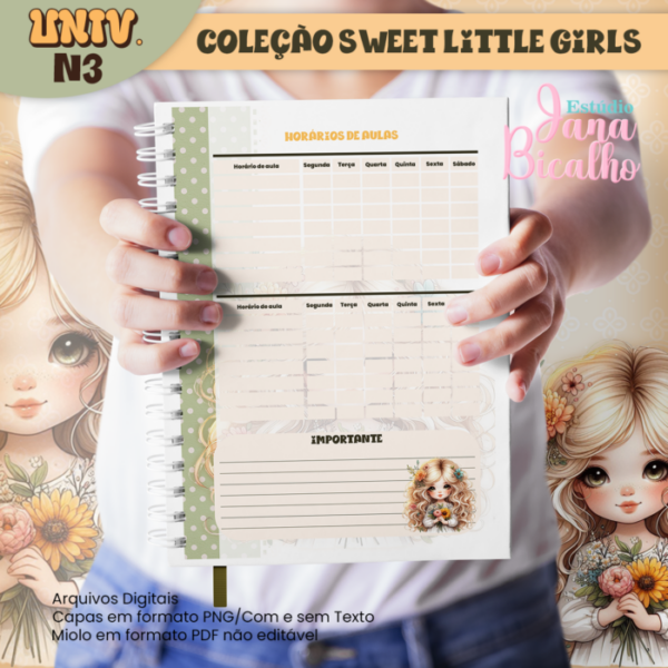 Caderno Universitário Coleção Sweet Little Girls N3 - Image 3