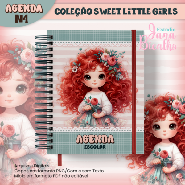 Agenda Escolar A5 Coleção Sweet Little Girls N4