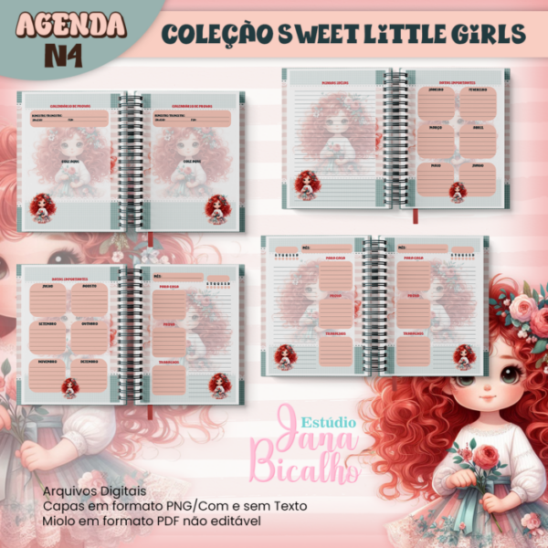 Agenda Escolar A5 Coleção Sweet Little Girls N4 - Image 3