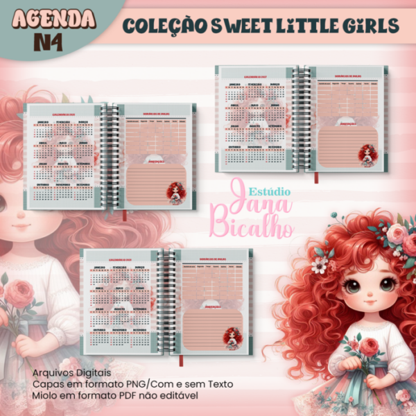 Agenda Escolar A5 Coleção Sweet Little Girls N4 - Image 4