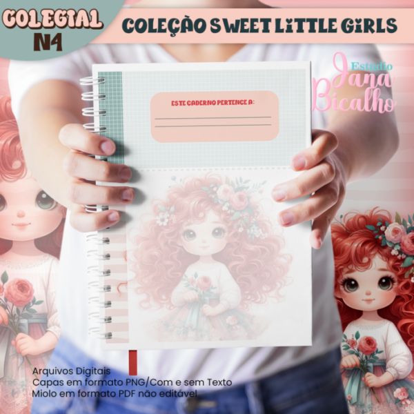 Caderno Colegial Coleção Sweet Little Girls N4 - Imagem 2