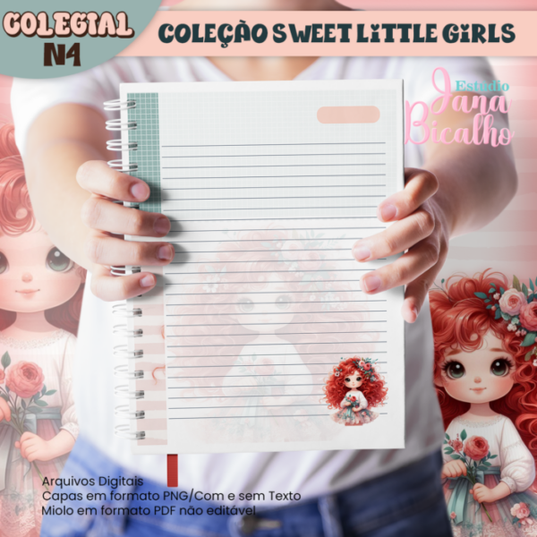 Caderno Colegial Coleção Sweet Little Girls N4 - Imagem 3