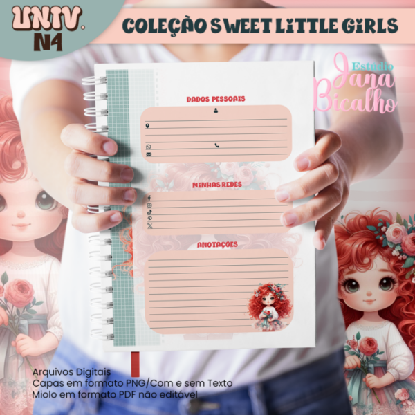 Caderno Universitário Coleção Sweet Little Girls N4 - Image 2