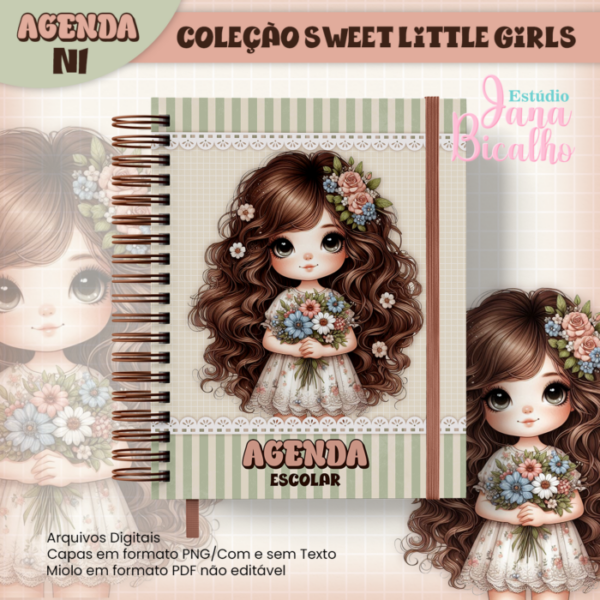 Agenda Escolar A5 Coleção Sweet Little Girls N1