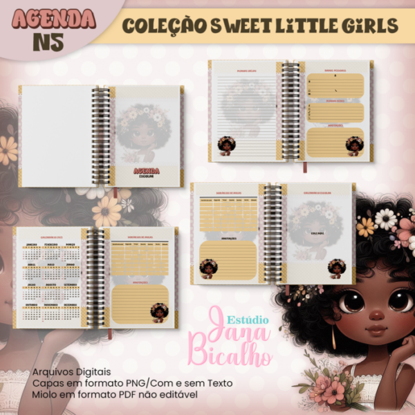 Agenda Escolar A5 Coleção Sweet Little Girls N5 - Image 2