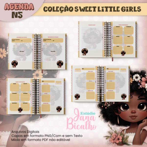 Agenda Escolar A5 Coleção Sweet Little Girls N5 - Image 3