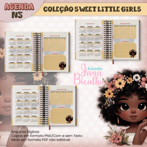 Agenda Escolar A5 Coleção Sweet Little Girls N5 - Image 4